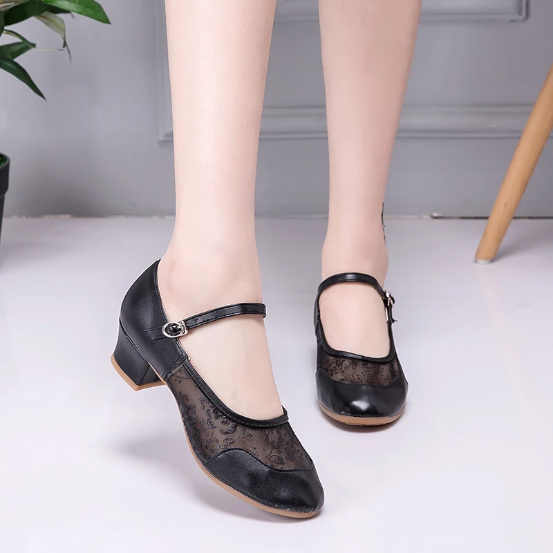 Туфли женские для латиноамериканских танцев профессиональные сетчатые дышащие