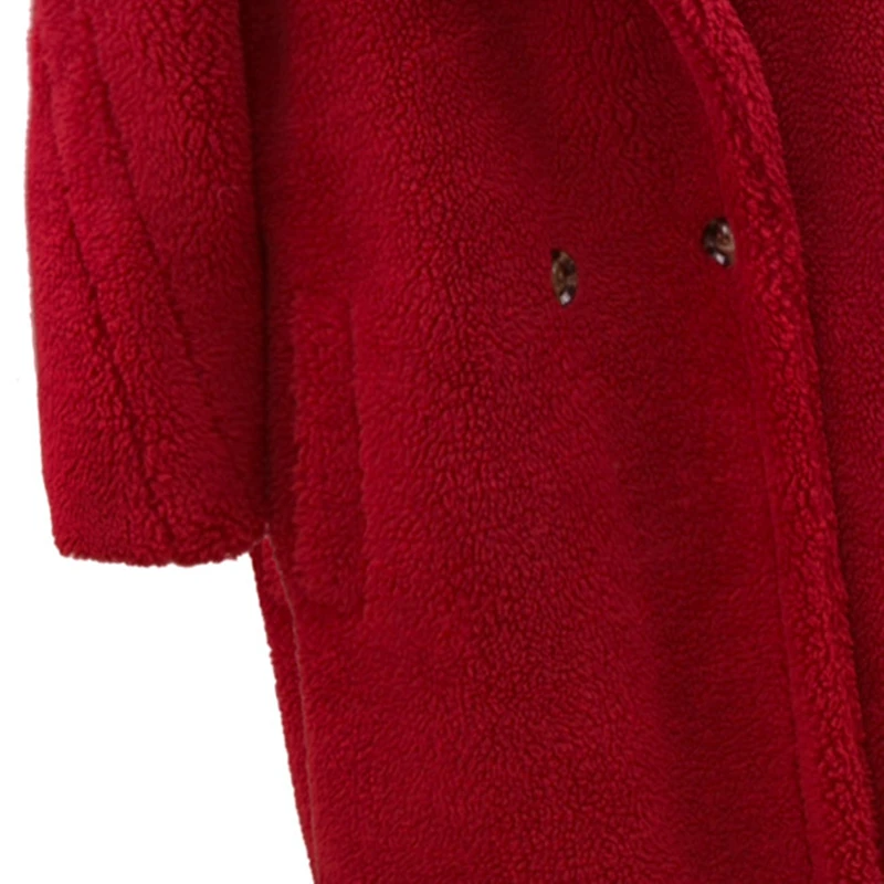 Женское длинное теплое меховое пальто с лацканами черная Толстая Меховая куртка