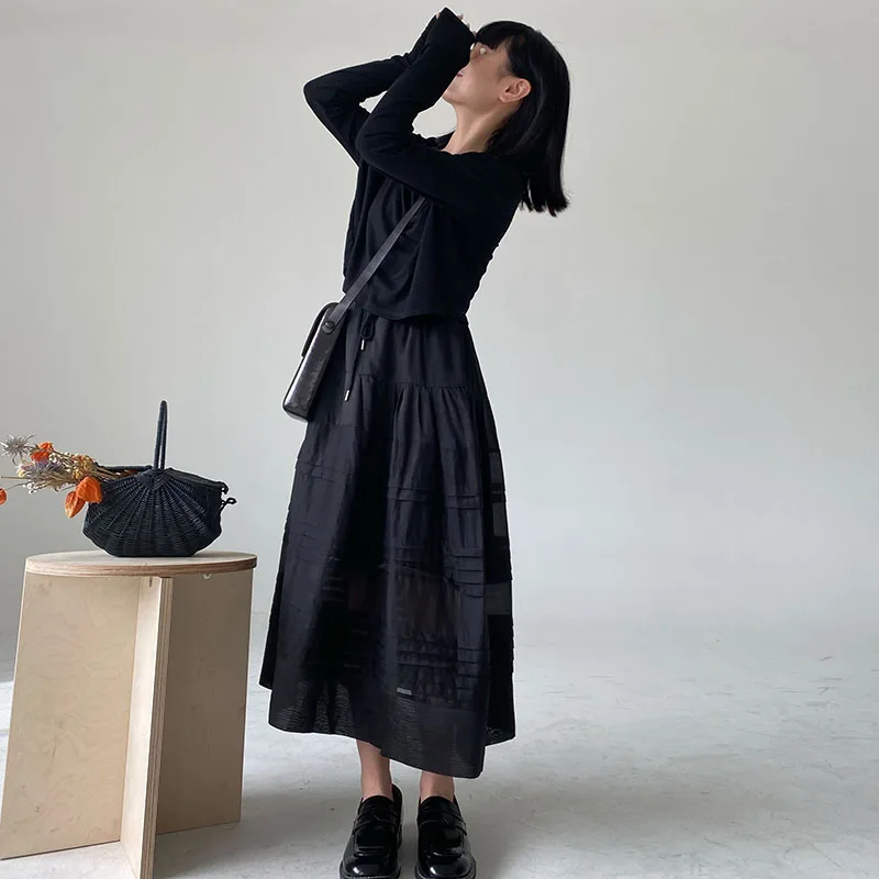 

XITAO Striped Skirt Fashion Women Plus Size Goddess Fan Elastic Waist Print 2021 Summer Goddess Fan Casual Style Skirt CLL1384