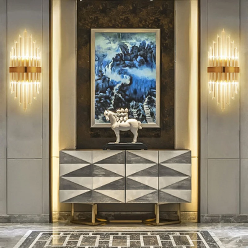 Роскошный Дизайн Хрустальный бра Золотая аппликация murale светильник AC110V 220V блеск