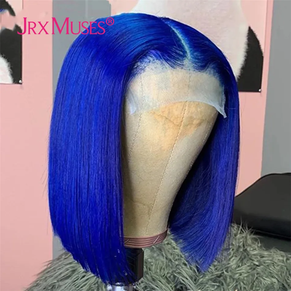 Короткий Боб парики из натуральных волос на кружевной Цветной отбеленные