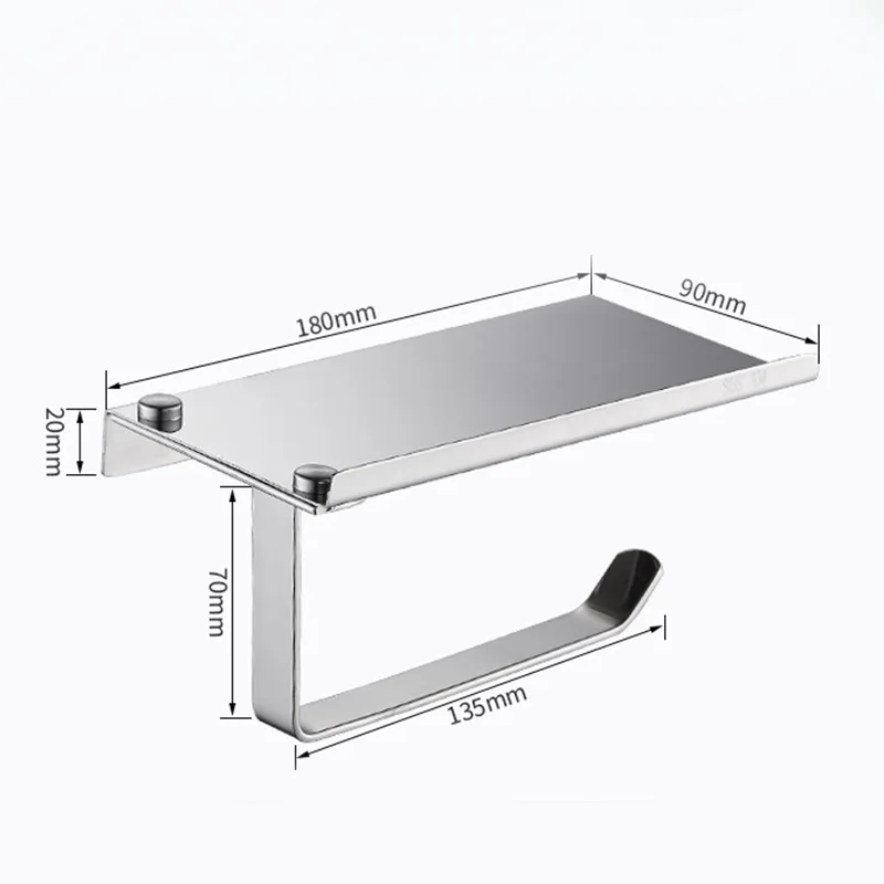 rovogo stainless steel toilet paper holder with phone self bathroom accessories tissue roll dispenser storage free global shipping