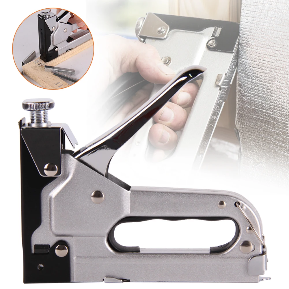 

3 IN 1 Heavy Duty Staple Gun Manual Nail Gun w/ 600 Staple(D/U/T) Adjustable Depth for DIY Upholstery Repair Carpentry Furniture