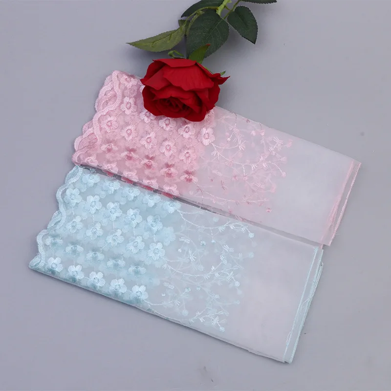 Юбка-занавеска с вышивкой кружевная 32 см 2 цвета | Дом и сад