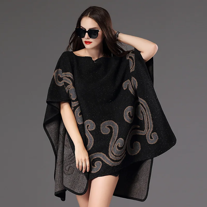 Новый модный весенний женский пуловер черный и темно-синий свитер свободный