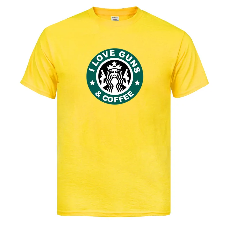 

I love guns and coffee Man Printed men T shirt Fashion cool confortable men's Tshirt casual t-shirt for men