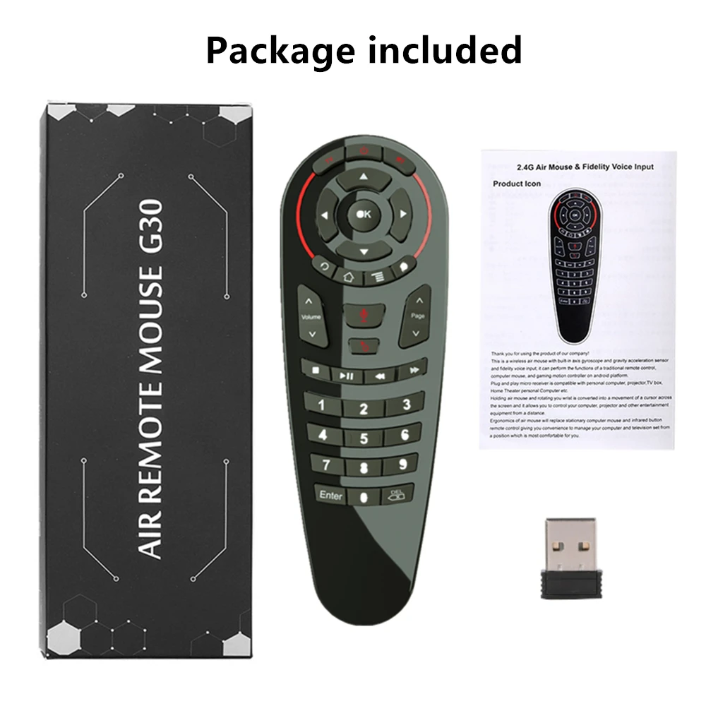 5pcs/lot G30S Voice Air Mouse Remote Control Wholesale Price 2.4G Wireless 33 Key IR Learning RC For LG Smart Android TV BOX | Электроника