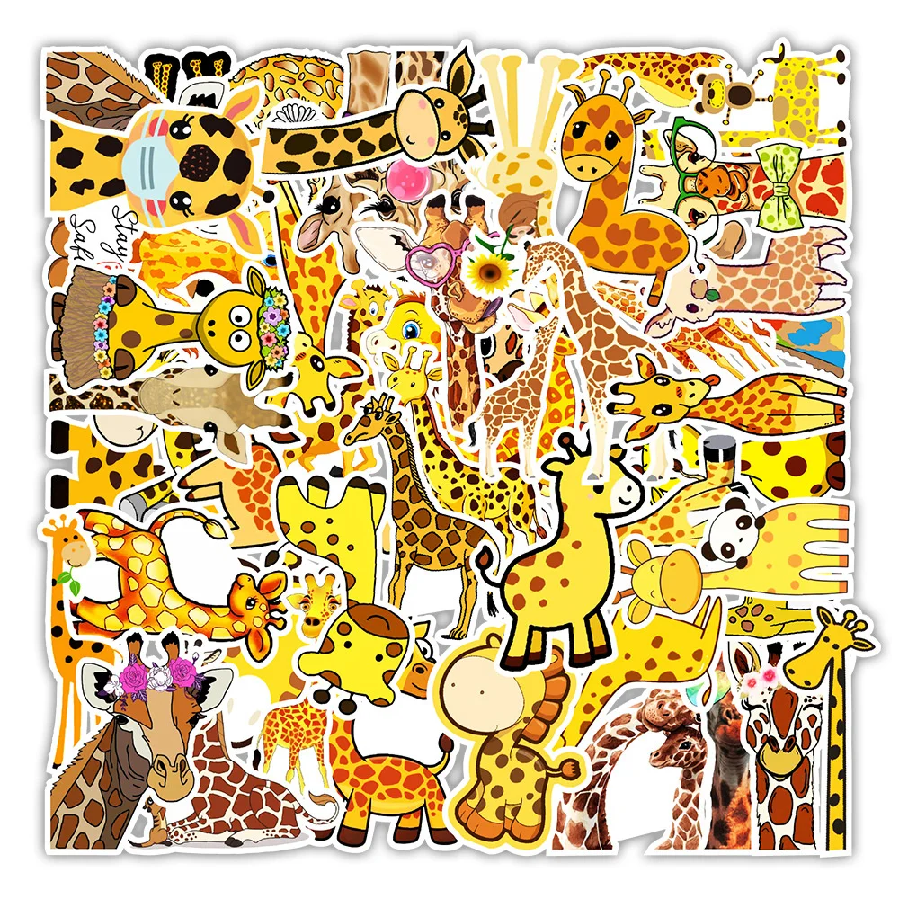 

50pcs giraffe cartoon Stickers Laptop Skateboards Luggage Motorcycles Phone Children's Toy Waterproof Sticker Classic Decal diy