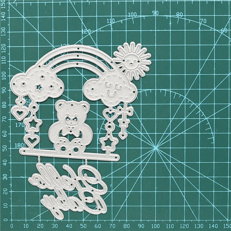 DiyArts буквы штампы медведь радуга металлические Вырубные новинка 2019 скрапбукинг