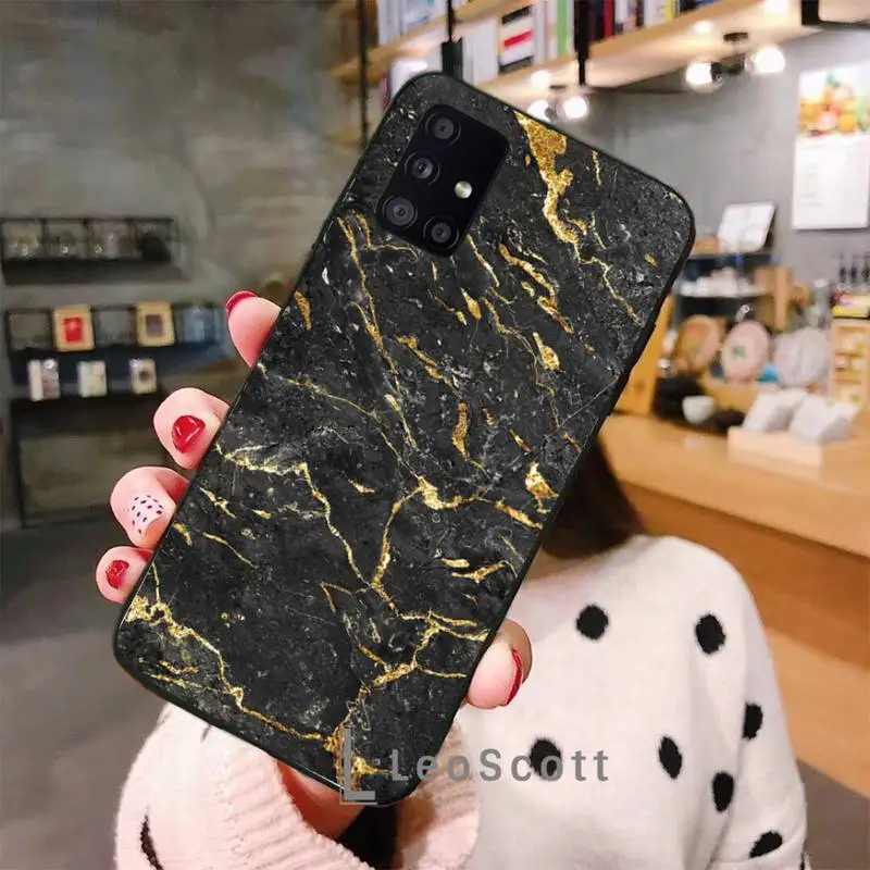 

Colorful Balck Gold Marble Pattern Phone Case For Samsung A40 A31 A50 A51 A71 A20E A20S S8 S9 S10 S20 Plus note 20 ultra