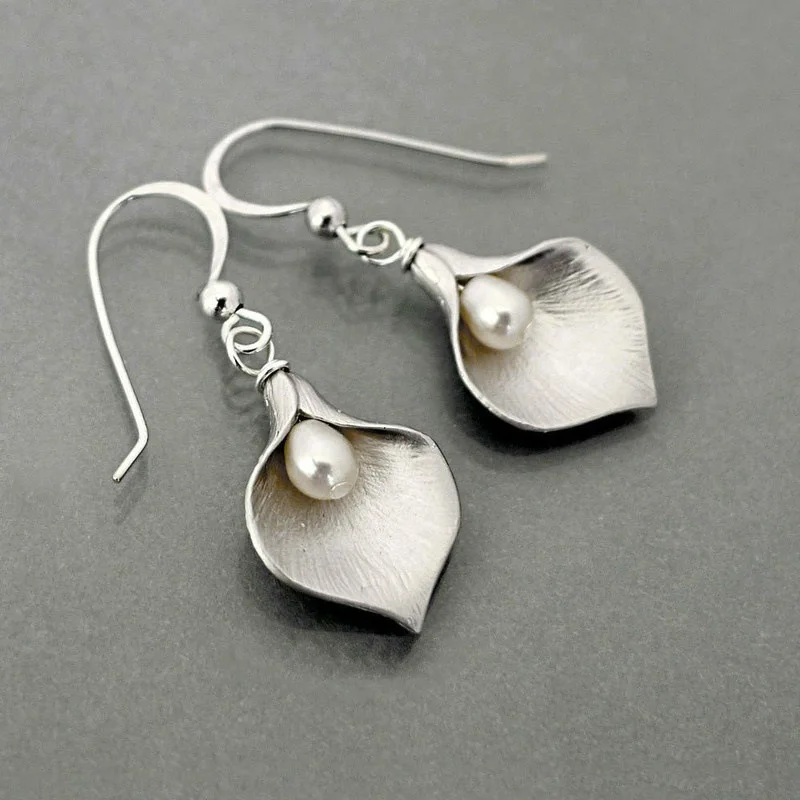 Новое Поступление Золотые Серебристые Калла цветок лилии жемчужные висячие