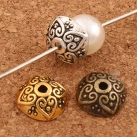 400pcs 9 5x9 4mm zinc alloy heart dots bali style design bead cap jewelry findings components l1048