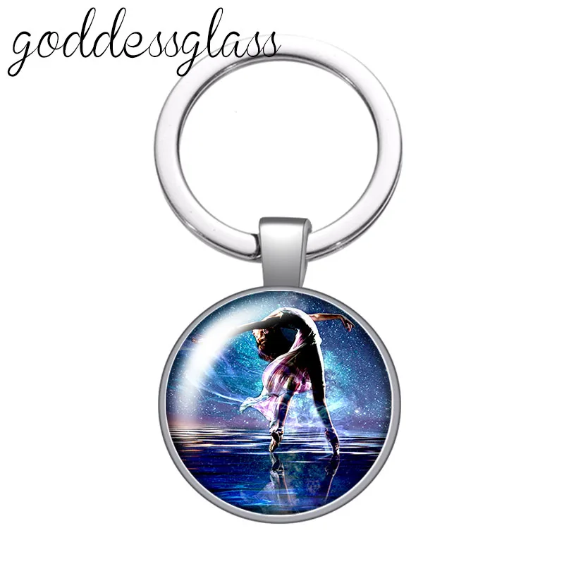 Танцы для балета занятий гимнастикой действий круглый стеклянный брелок с