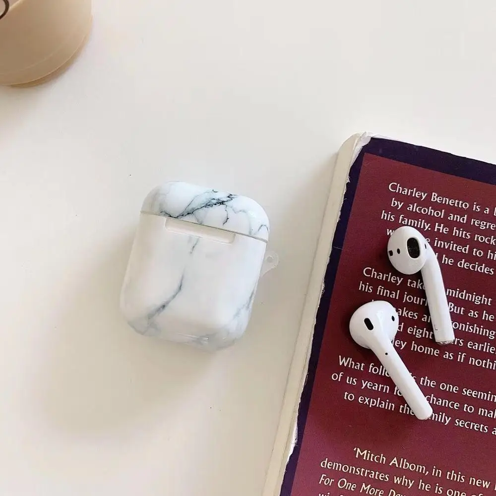 Чехол для Airpods Мраморная текстура Материал корпуса Apple 1/2 Зарядная коробка