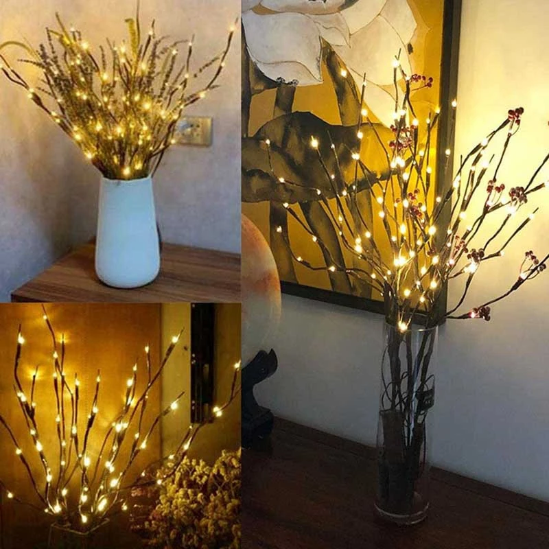 

LED Branch Light Room Decoration Light Holiday Light Branch Light 20 Heads Home Vase Decoration Tree Light