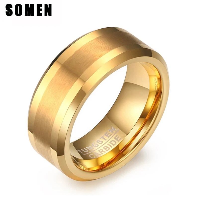 Роскошное кольцо для мужчин и женщин полное матовое обручальное из карбида