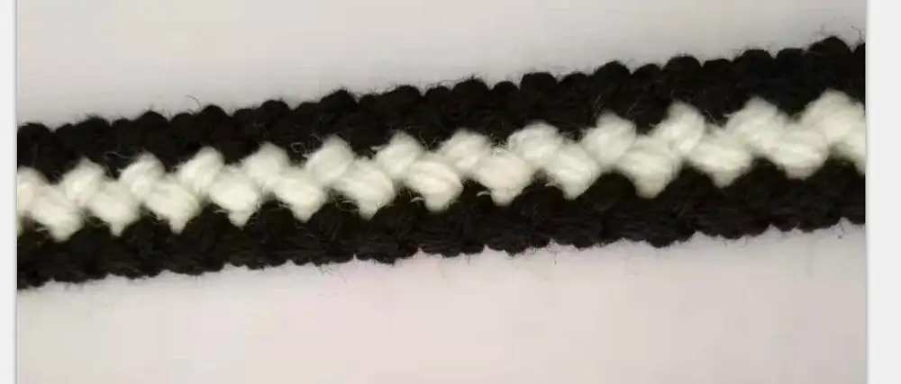 Черный 2cm width Braid Webbing cotton thread Woollen Red White Braid ribbon for Sweater 1yard - Цвет: Черный