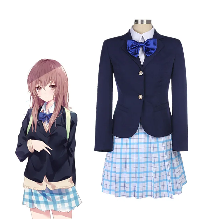 

A Silent Voice Shouko Nishimiya Shoko Cosplay Costume Japanese Anime The Shape Of Voice School Uniform Suit Outfit Clothes wig