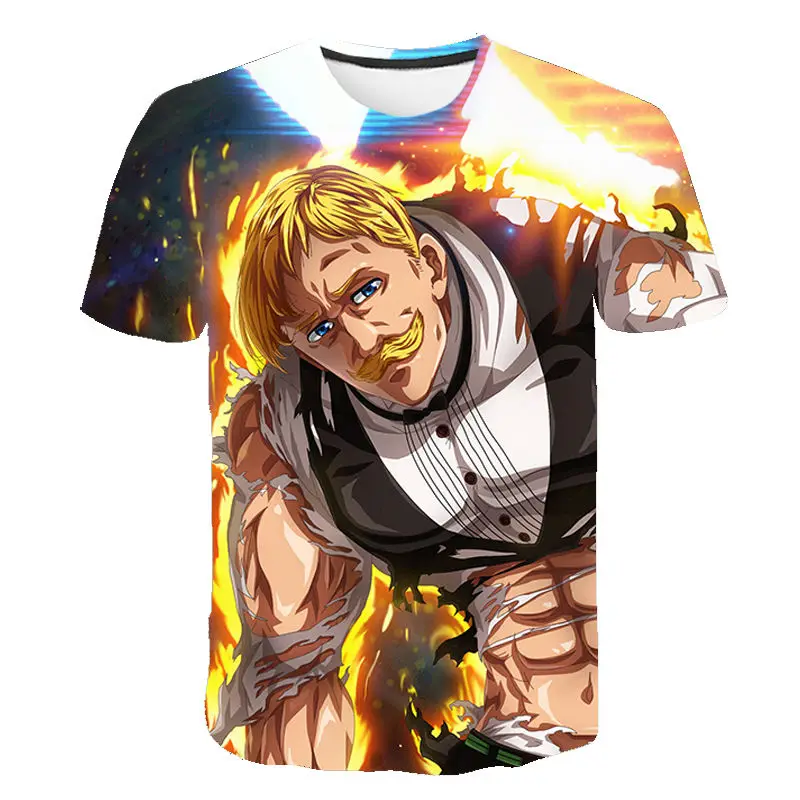Новинка 2020 года Детская 3D футболка с изображением комиксов Escanor Lion's Sin Of Pride для