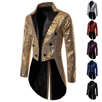 hot mens shiny luxury tuxedo blazers designs fashion gold sequins suit male nightclub blazers jackets sequin glitter coat