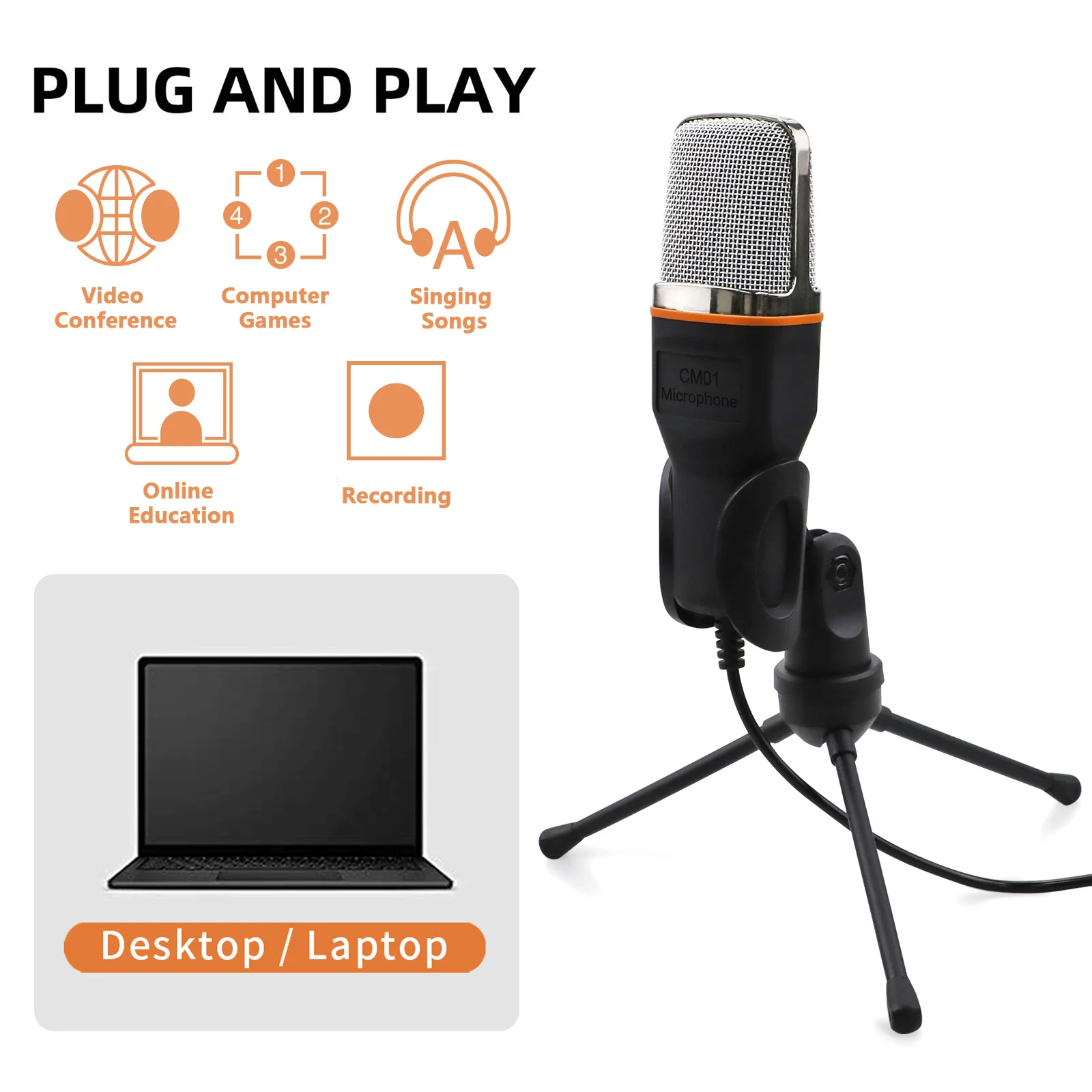 

Микрофон с подставкой 3,5 мм Джек микрофон для компьютера Plug & Play Ручной Стол микрофон для он-лайн преподавание встреча игровая