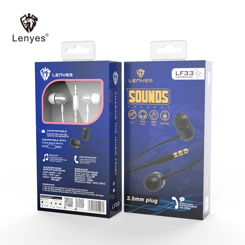 Наушники Lenyes Тип C для Samsung Huawei P10 P20 Mate 10 20 Pro Xiaomi 3 5 мм спортивные наушники вкладыши