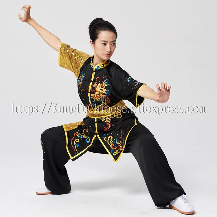 Китайская ушу форма для кунг фу одежда боевых искусств костюм Taolu наряд дракон