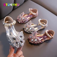 newest girls shoes rhinestone butterfly leather princess shoes for girls children party wedding dance shoes soft bottom flats