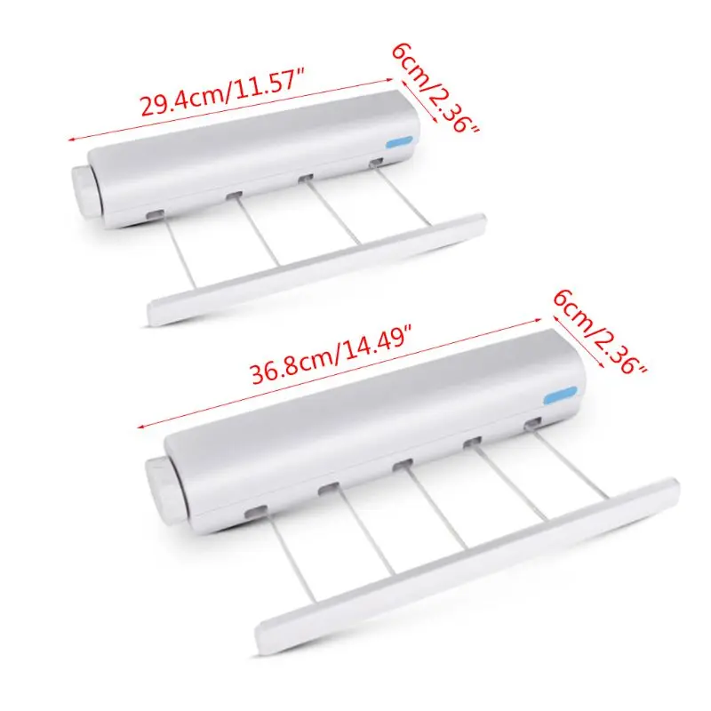 

Wall Mounted 4/5 Clothes Line Retractable Laundry Hanger Indoor Outdoor Clothes Drying Rack Clothesline Rope