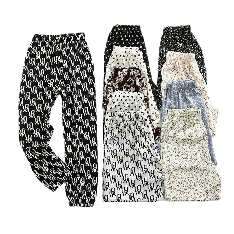 

Women Pants Elastic Waist Wide Leg Fashion Female White Spring Autumn Loose Casual High Waist Long Trousers Ladies Chic Pants