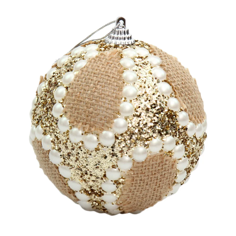 Искусственное украшение рождественской елки подвесные блестящие льняные снежки