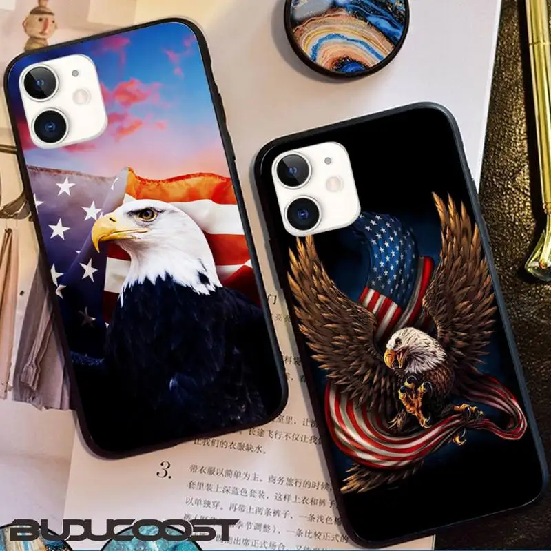 С флагом США и орлом чехол для телефона Iphone12 11 Pro 12 Max X XR XS макс 7 8 плюс 6s 5s 2020 Se