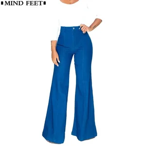 Женские джинсовые брюки разных размеров, модные повседневные свободные брюки с широкими штанинами для весны и осени