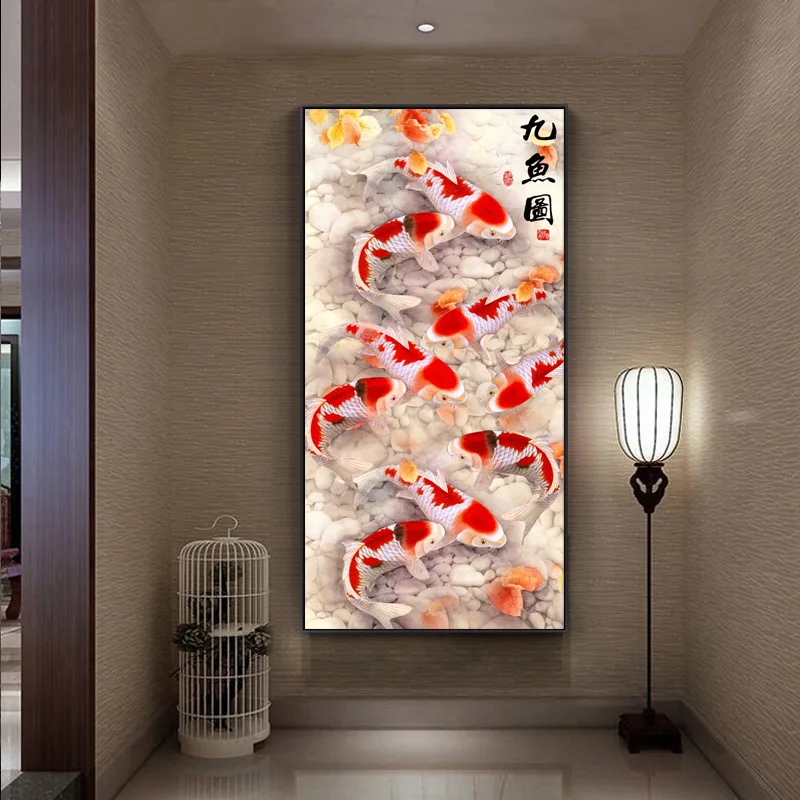 Diy Полный Круглый Смола алмазная живопись Вышивка Набор стразов все Кохаку Koi