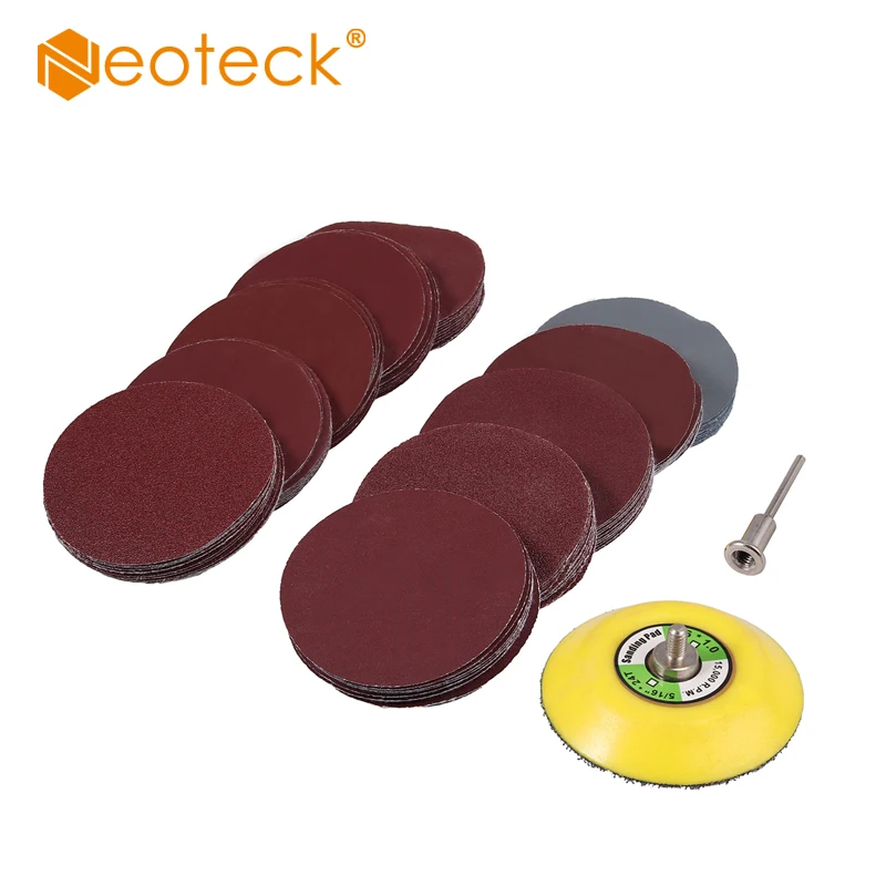 Neoteck 100 шт 3 '྇ мм Шлифовальные Диски колодки 80 3000 Грит крюк/петля наждачная