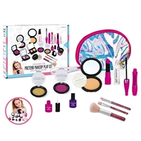 kids children girls pretend play makeup kit fake cosmetic set with purse for birthday christmas new year children day gifts