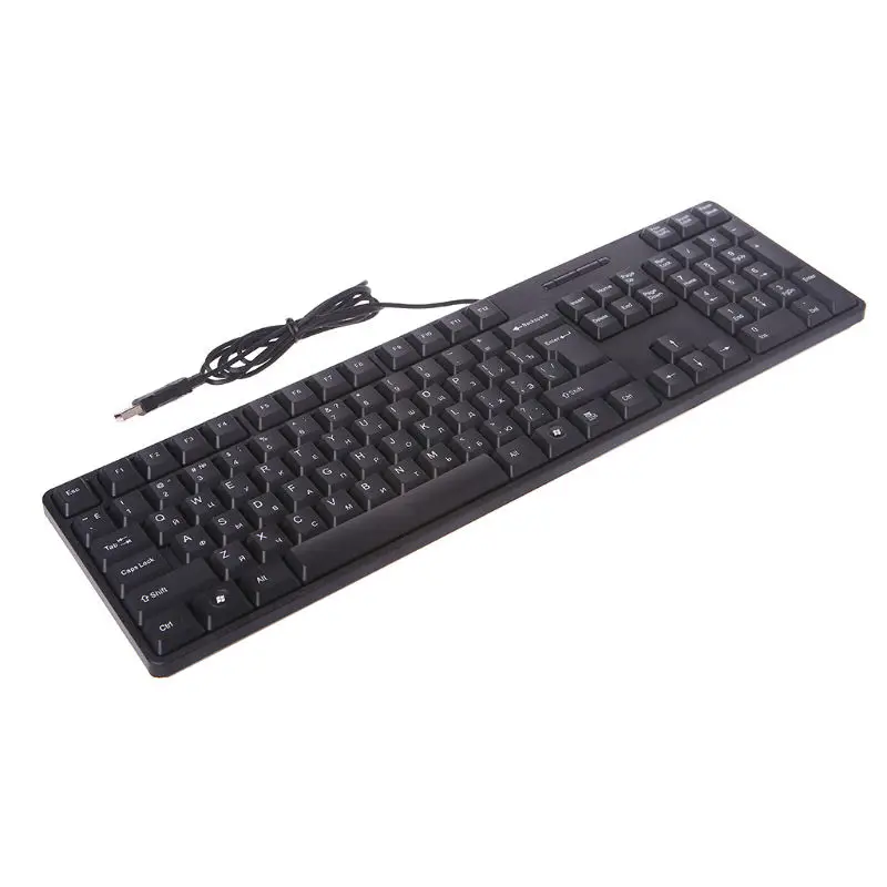 Russian/ English Silent Keyboard Waterproof Office Keyboard For Windows Computer Usb Plug And Play