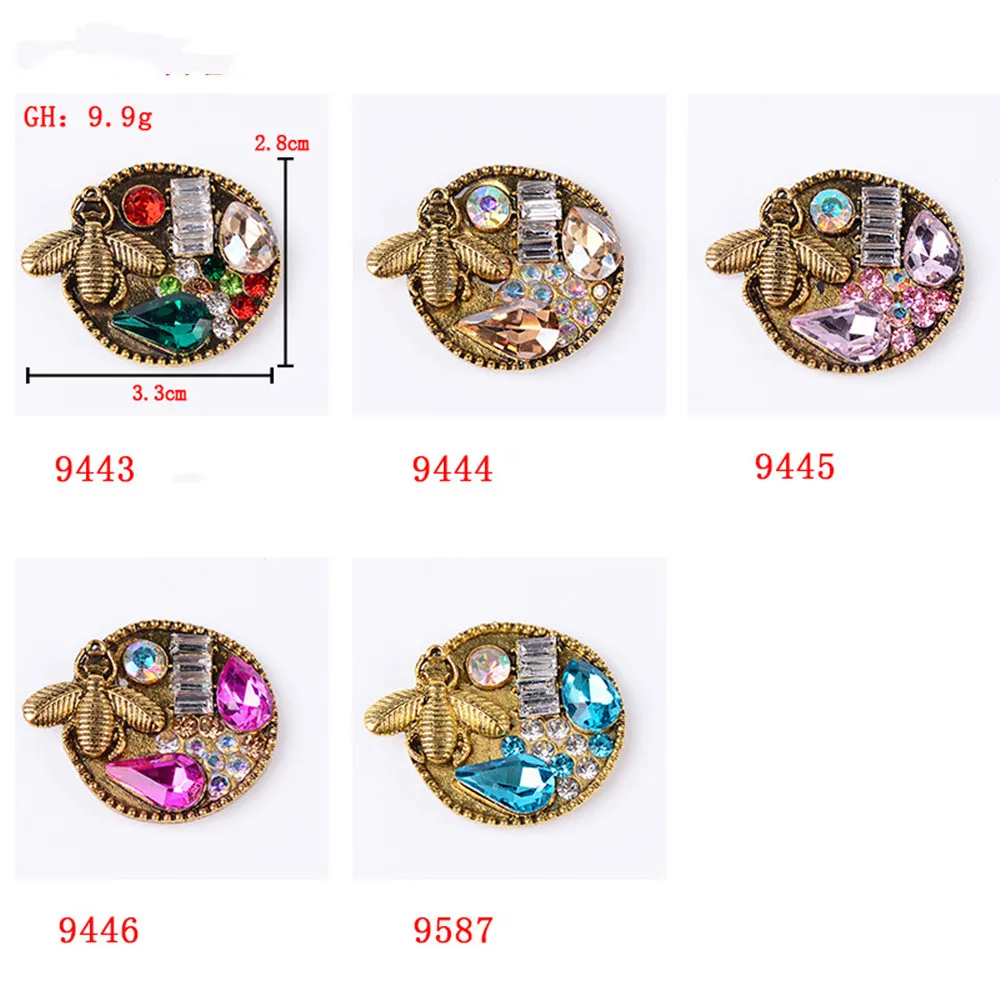 Rhinestone Embellishments Buttons 10pcs Bee in Cluster Flowers Flatback Handicraft Bowknot Flower Decoration DIY Craft Supplies