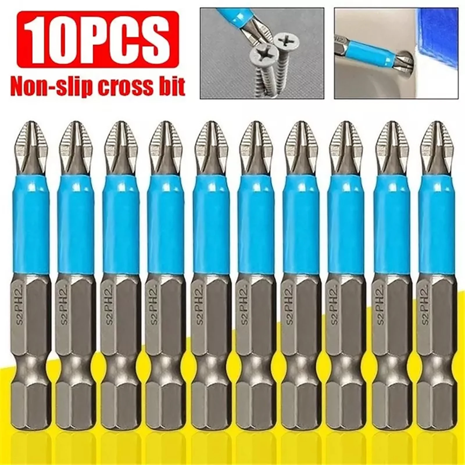 

10Pcs 90/150mm PH2 Cross bit drill Head Screwdriver Bits Hand Tools Anti Slip Electric Hex Shank Magnetic Screwdriver Drill Bit