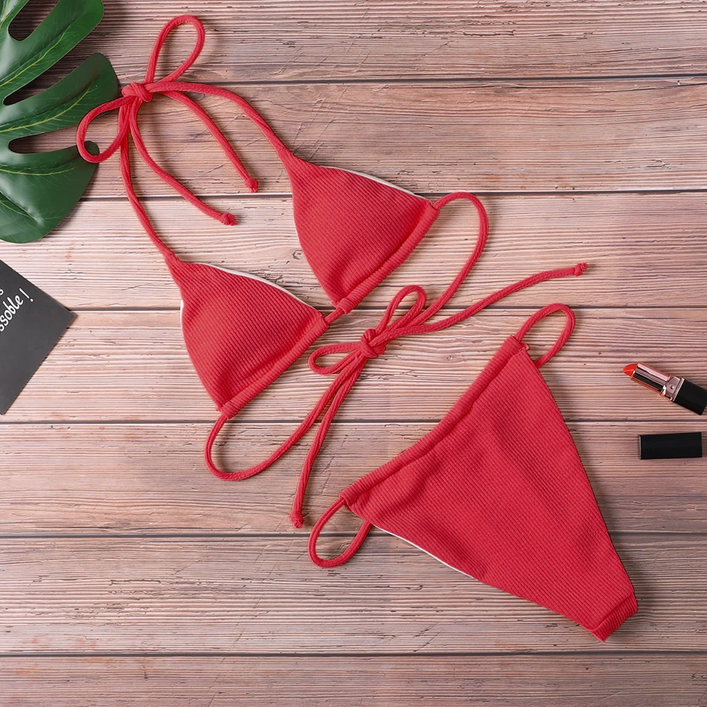 Бикини с низкой талией Женский мини микро стринги купальник Летний новый пляжный
