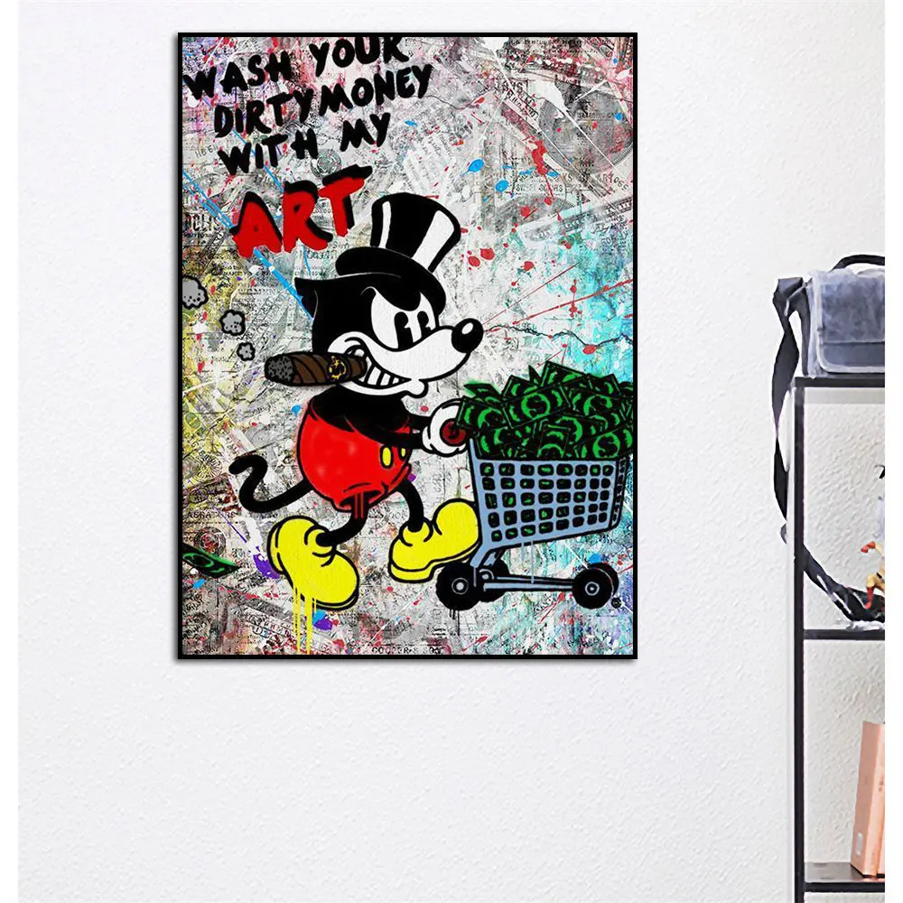 

Disney Canvas Painting Wall Art Poster Print Abstract Art Mickey Mouse Picture For Living Kids Room Home Decoration Unique Gift