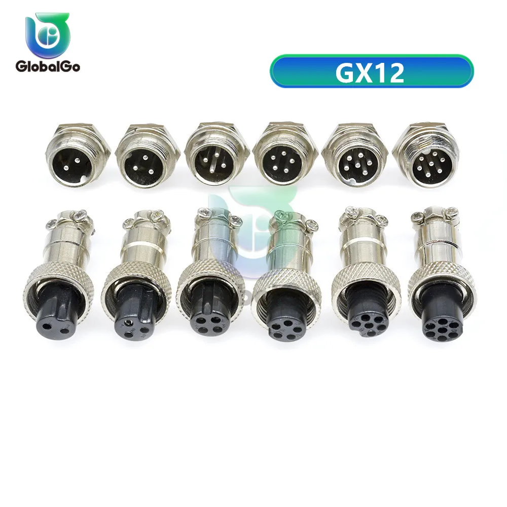 1 комплект GX16 GX12 2/3/4/5/6/7/8/9/10 штифтов мужской и женский 12 мм 16 мм Комплект фильтров с круговой авиации разъем провода Панель разъем Пылезащитный колпак - Цвет: GX12 12mm
