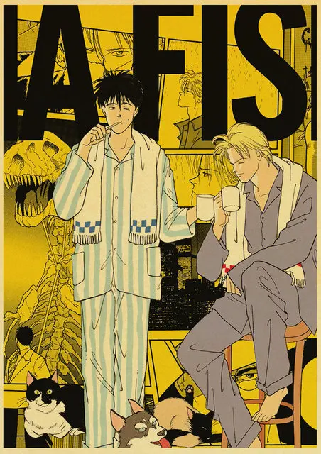 

Canvas Painting Japanese Hot Anime BANANA FISH Family Character Kids Room Wall Art Picture Home Decor Print Art Retro Poster