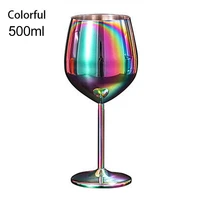 500ml stainless steel champagne cup wine glass cocktail glass creative metal wine glass bar restaurant goblet drinkware