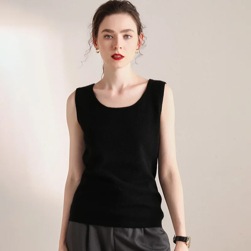 Жилет свитер осень зима теплый утепленный Женский вязаный жилет круглый вырез