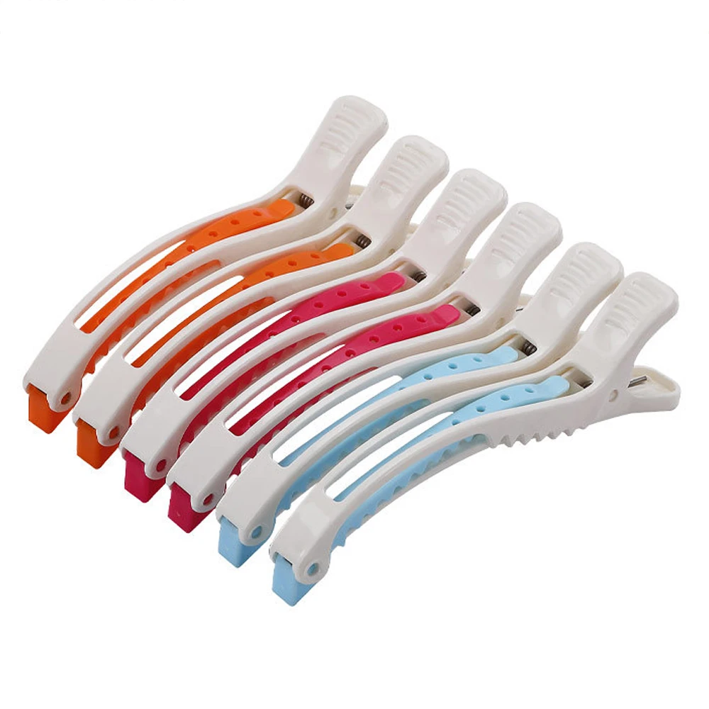

6PCS Hair Styling Clips Non Slip Grip Colorful Clip Plastic Hairdressing Crocodile Clamps Hairpins Home DIY Hair Styling Tools
