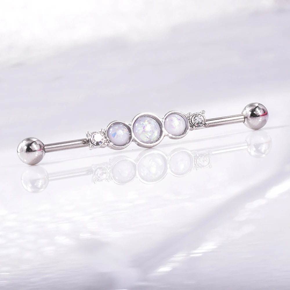 Серьги-штанги для пирсинга женские из новинка Опаловая стали с фианитами Длинные