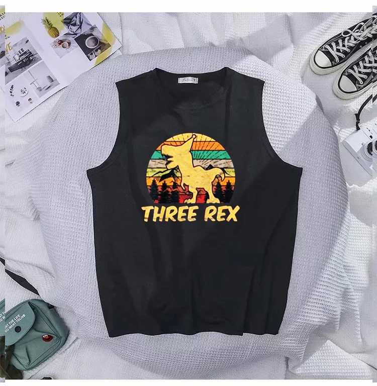 Три Рекс 3rd майка подарки на день рождения третьей динозавр 3 года женская одежда