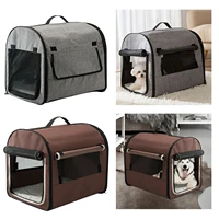travel pet mesh crate locking zipper home indooroutdoor for dog homecollapsible soft dog crate pet kennel