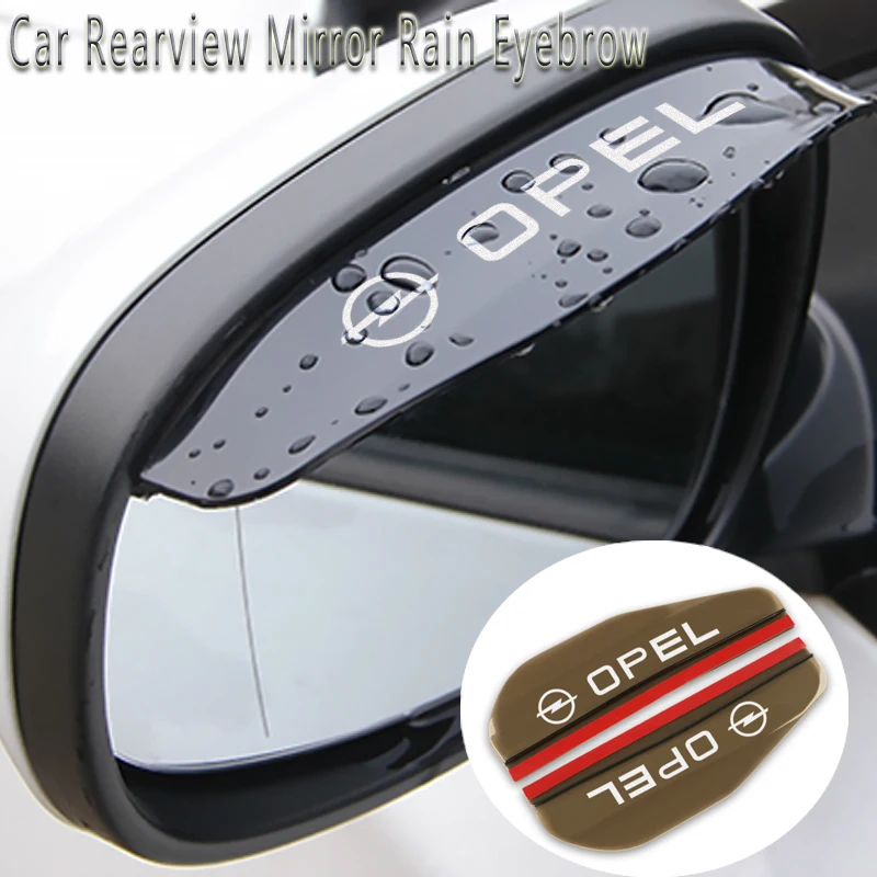 2pcs Car Rearview Mirror Rain Eyebrow Sun Visor Universal Styling For Opel Astra H G J Insignia Mokka Zafira Corsa Accessories